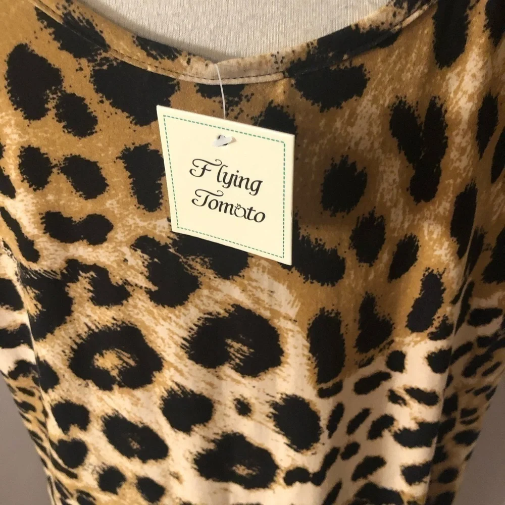 Flying Tomato Leopard Print Nightgown Sz L NWT